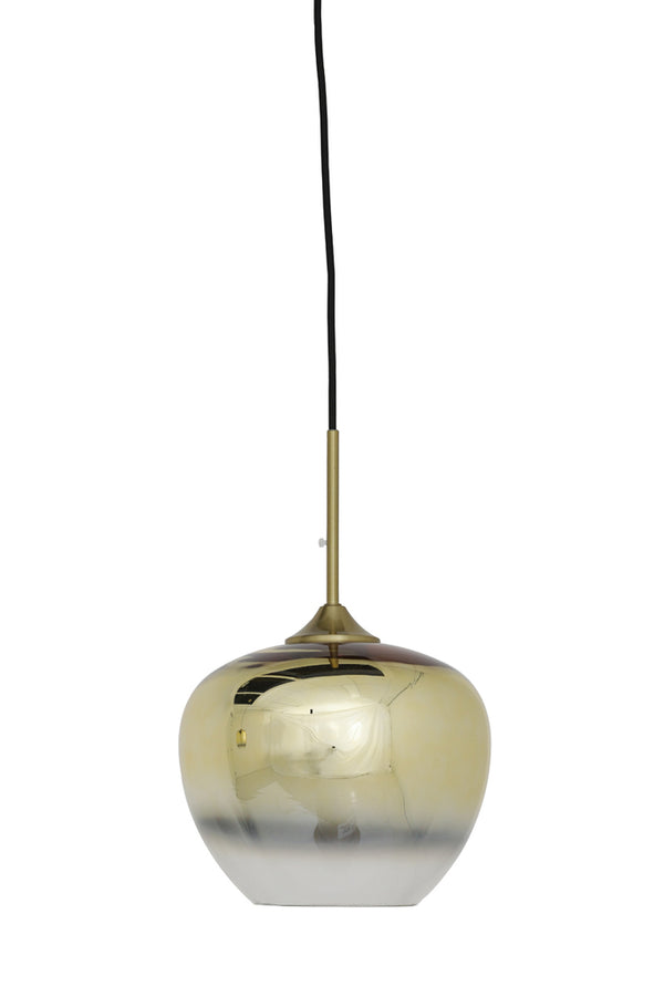 Hanging lamp 23x18 cm MAYSON glass gold-clear+gold - Majorr