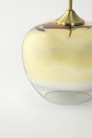 Hanging lamp 23x18 cm MAYSON glass gold-clear+gold - Majorr