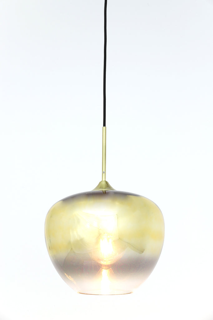 Hanging lamp 30x25 cm MAYSON glass gold-clear+gold - Majorr