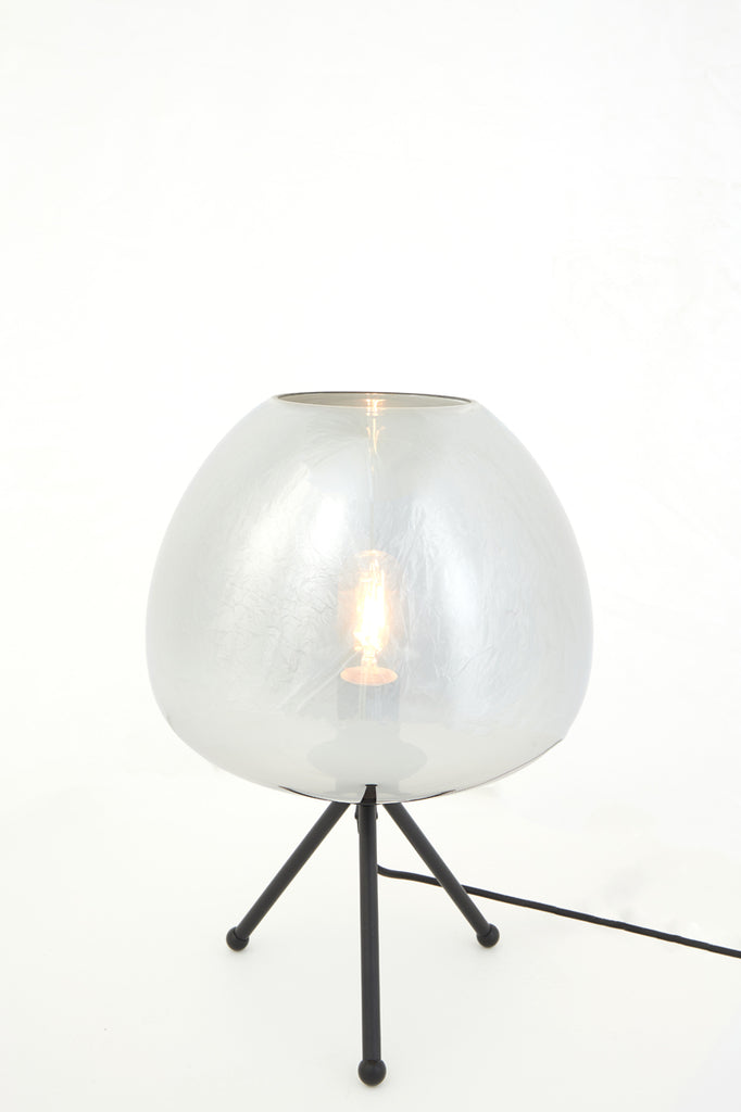 Table lamp 30x43 cm MAYSON smoked glass+matt black - Majorr