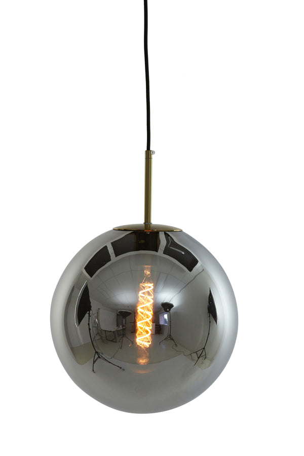 Hanging lamp 40 cm MEDINA antique bronze+smoked glass - Majorr