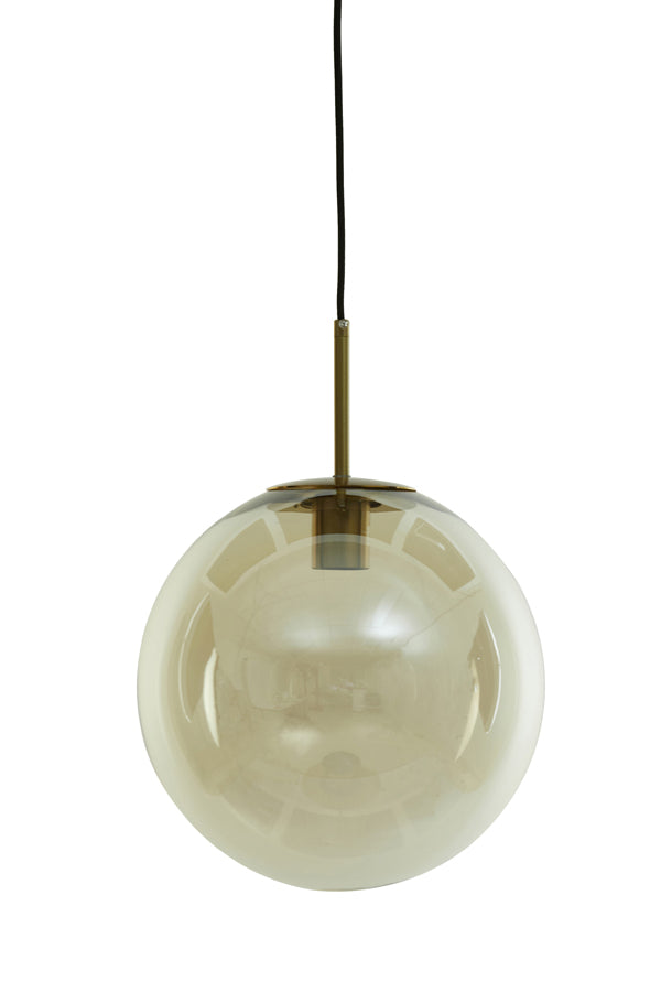 Hanging lamp 40 cm MEDINA antique bronze+glass amber - Majorr