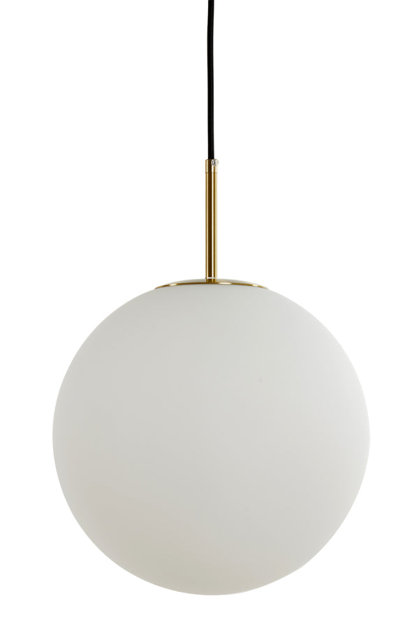 Hanging lamp 40 cm MEDINA antique bronze+glass matt white - Majorr