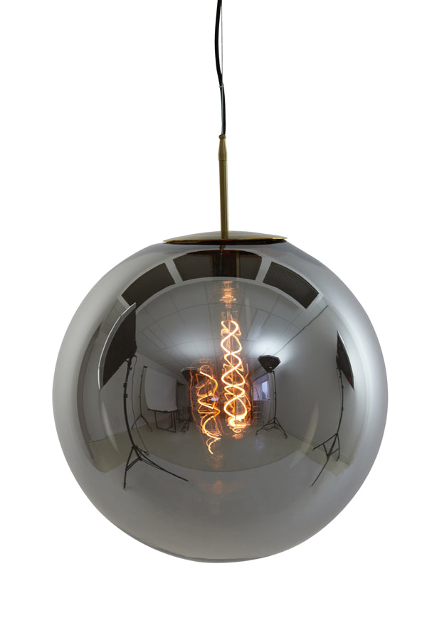 Hanging lamp 48 cm MEDINA antique bronze+smoked glass - Majorr