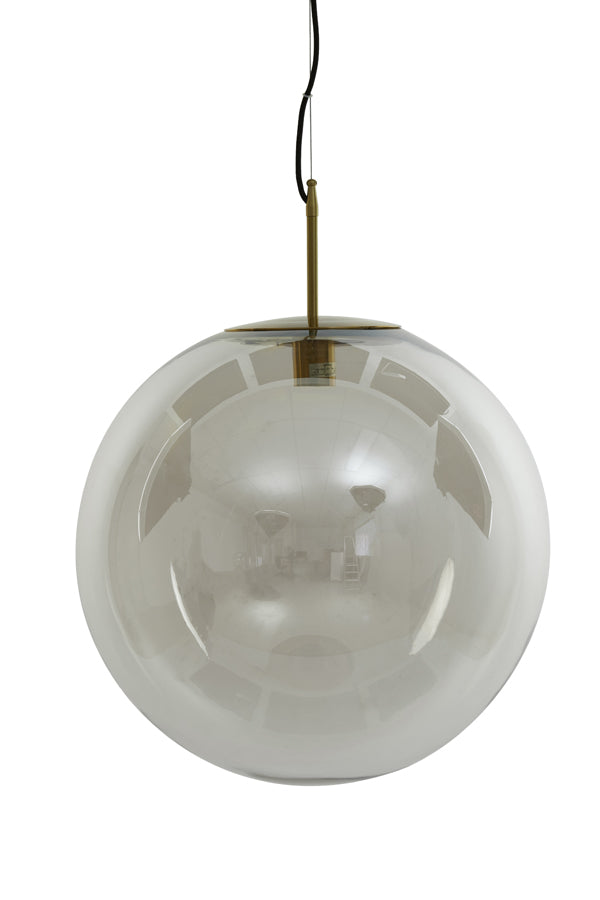 Hanging lamp 48 cm MEDINA antique bronze+glass clear - Majorr