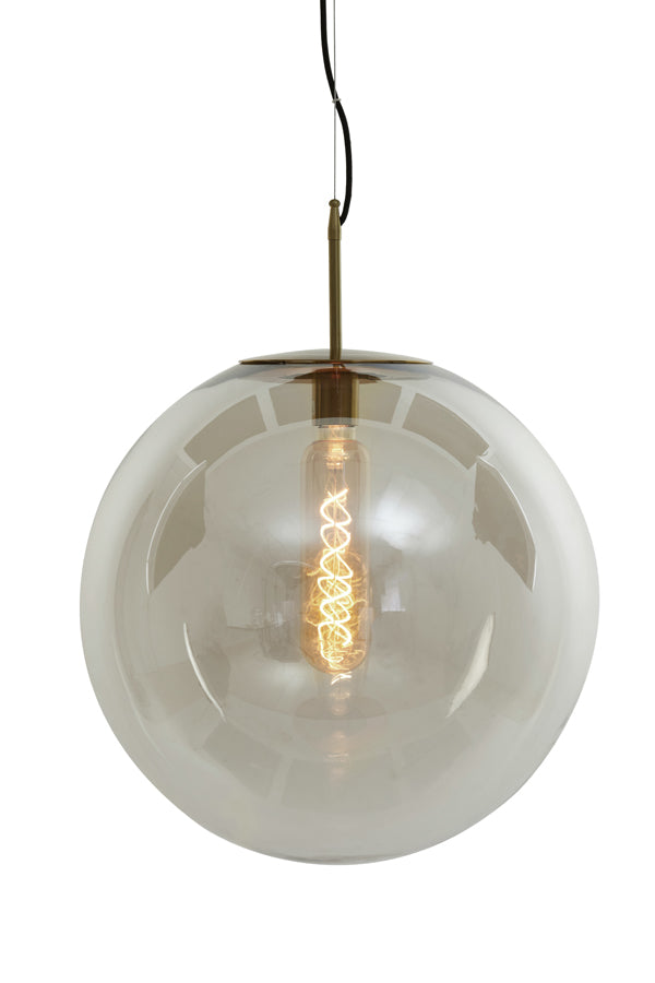 Hanging lamp 48 cm MEDINA antique bronze+glass clear - Majorr