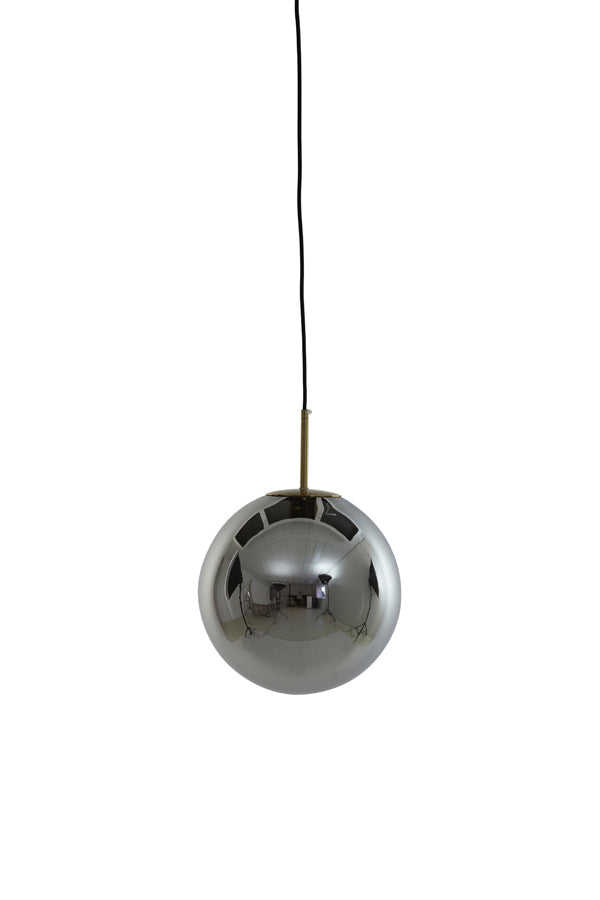 Hanging lamp 30 cm MEDINA antique bronze+smoked glass - Majorr