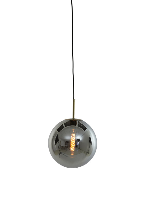 Hanging lamp 30 cm MEDINA antique bronze+smoked glass - Majorr