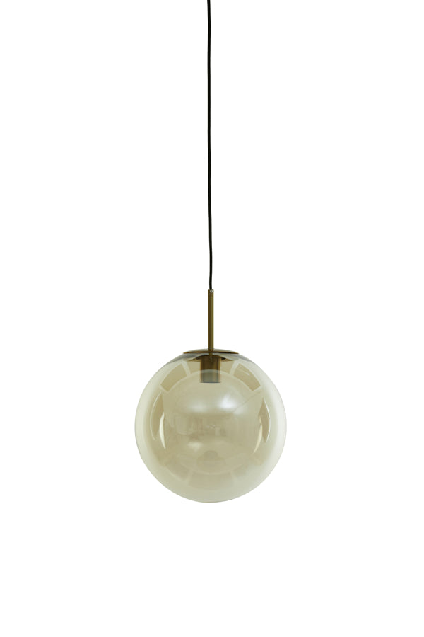 Hanging lamp 30 cm MEDINA antique bronze+glass amber - Majorr