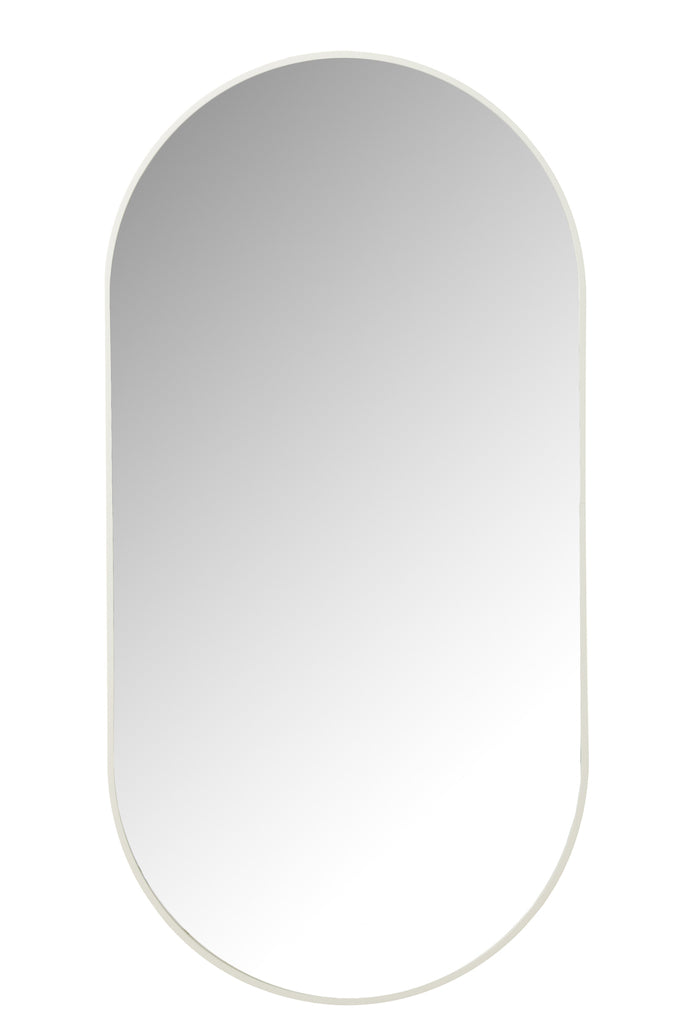 Mirror Oval Glass/Metal White