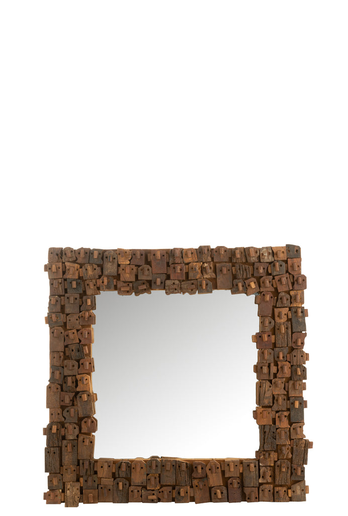 MIRROR SYMA RECYLCED WOOD/MIRROR NATURAL SMALL - Majorr