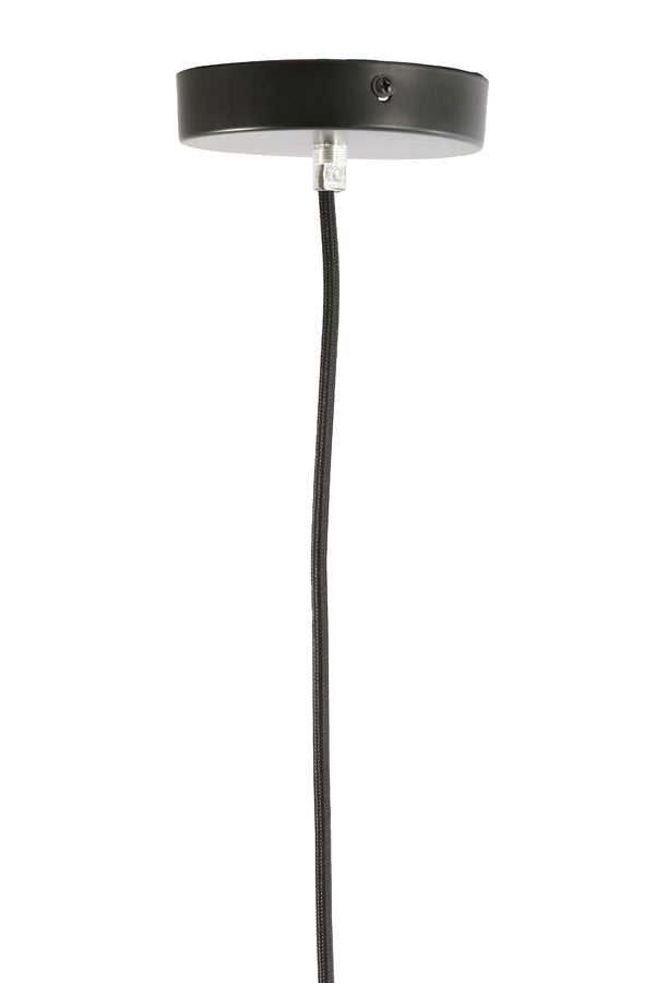 Hanging lamp 30x37 cm MISTY smoked glass+matt black - Majorr