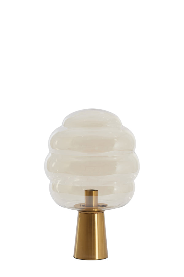 Table lamp 30x46 cm MISTY glass amber+gold - Majorr