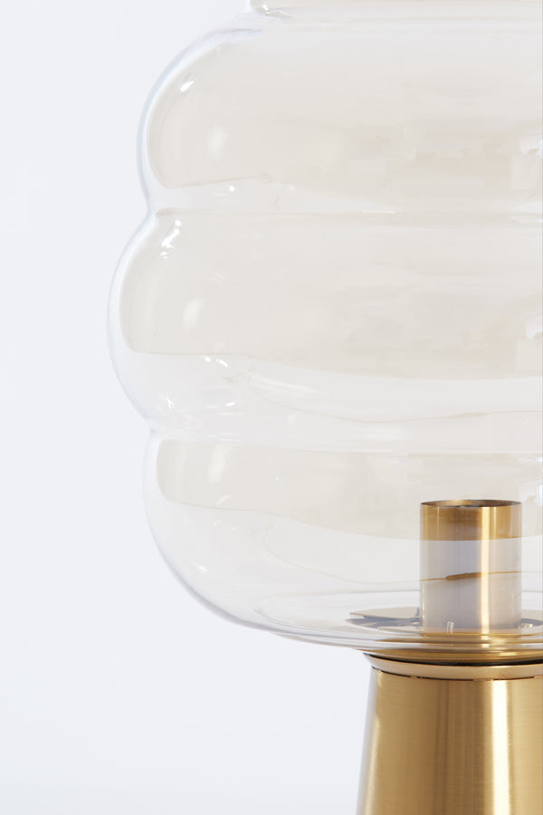 Table lamp 30x46 cm MISTY glass amber+gold - Majorr