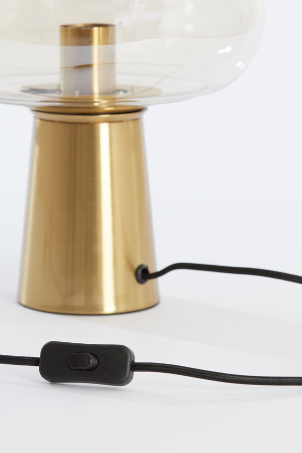 Table lamp 30x46 cm MISTY glass amber+gold - Majorr