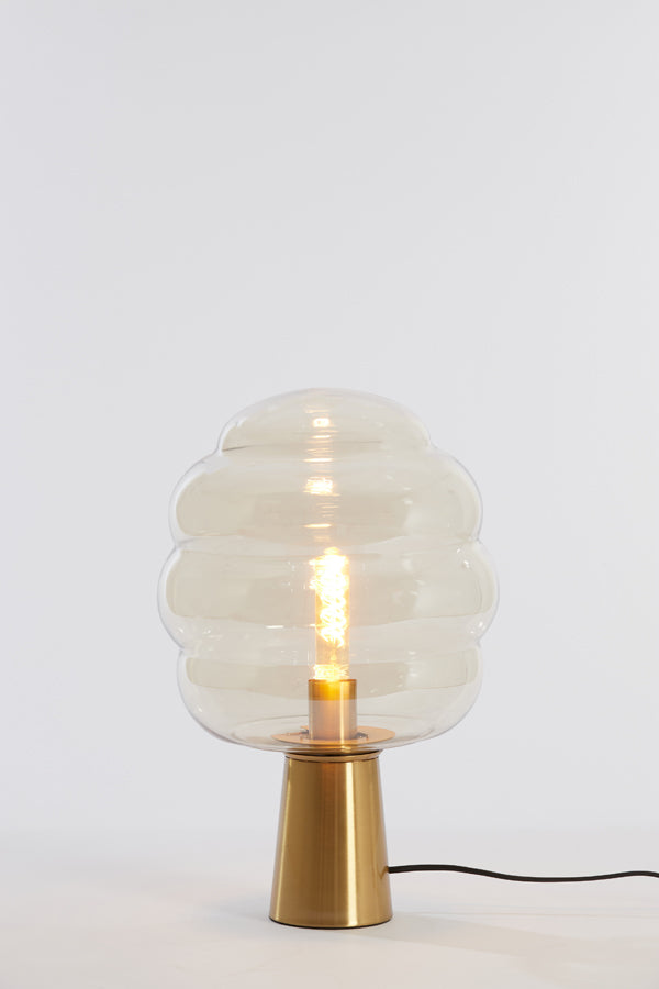 Table lamp 30x46 cm MISTY glass amber+gold - Majorr