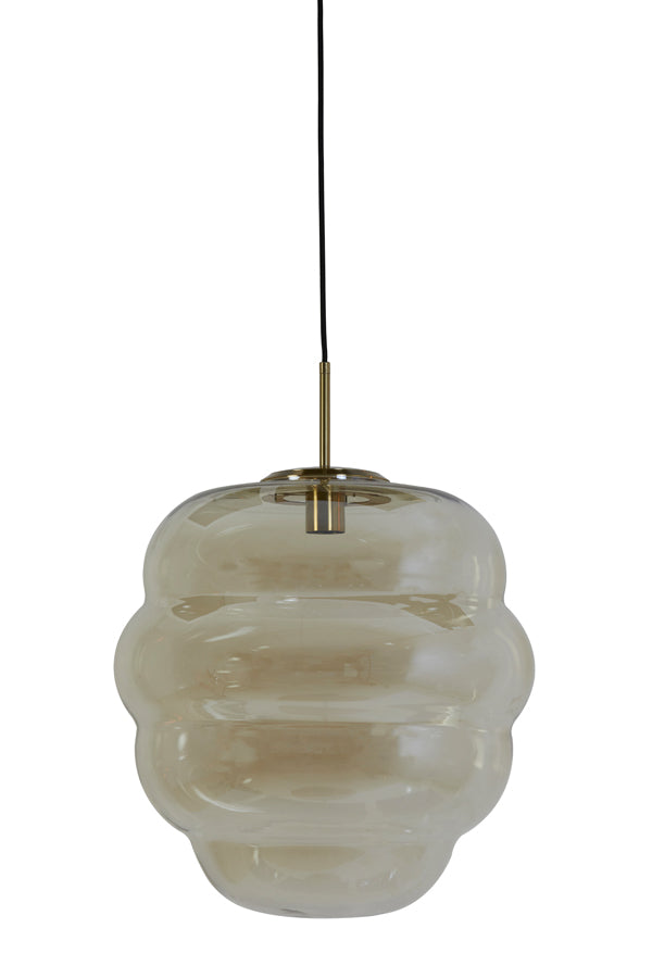 Hanging lamp 45x48 cm MISTY glass amber+gold - Majorr