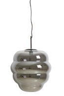 Hanging lamp 45x48 cm MISTY smoked glass+matt black - Majorr