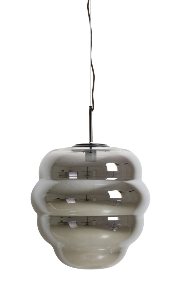 Hanging lamp 45x48 cm MISTY smoked glass+matt black - Majorr