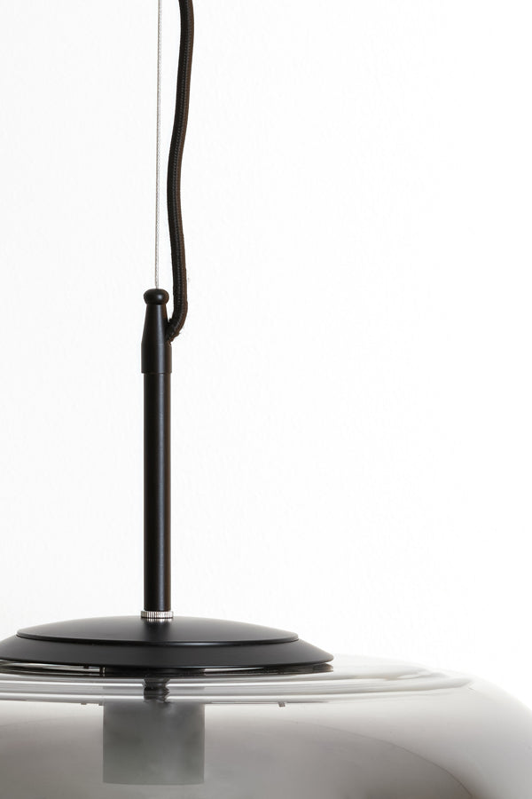 Hanging lamp 45x48 cm MISTY smoked glass+matt black - Majorr