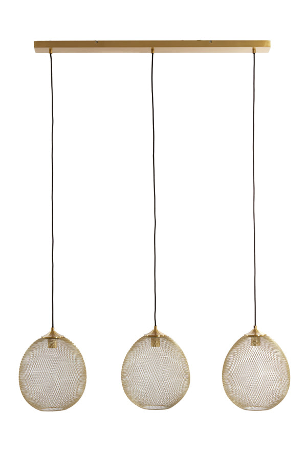 Hanging lamp 3L 104x30x34 cm MOROC gold - Majorr