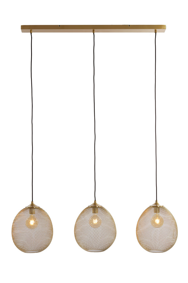 Hanging lamp 3L 104x30x34 cm MOROC gold - Majorr