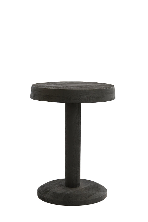 Side table 35x46 cm NALAGU mango wood matt black - Majorr