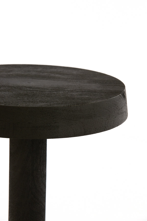 Side table 35x46 cm NALAGU mango wood matt black - Majorr