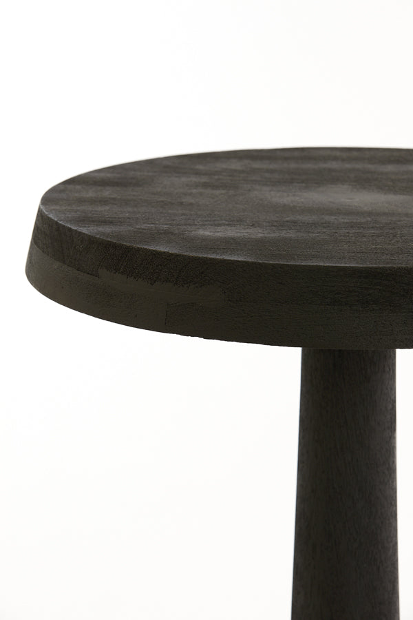 Side table 46x52 cm NALAGU mango wood matt black - Majorr