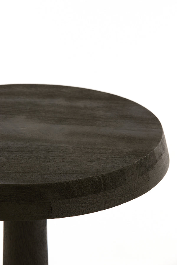 Side table 46x52 cm NALAGU mango wood matt black - Majorr