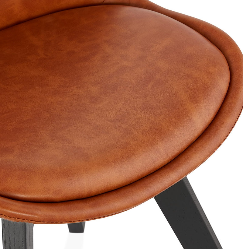 Designstoel 'NIAGARA' bruin met poten in zwart hout - Majorr