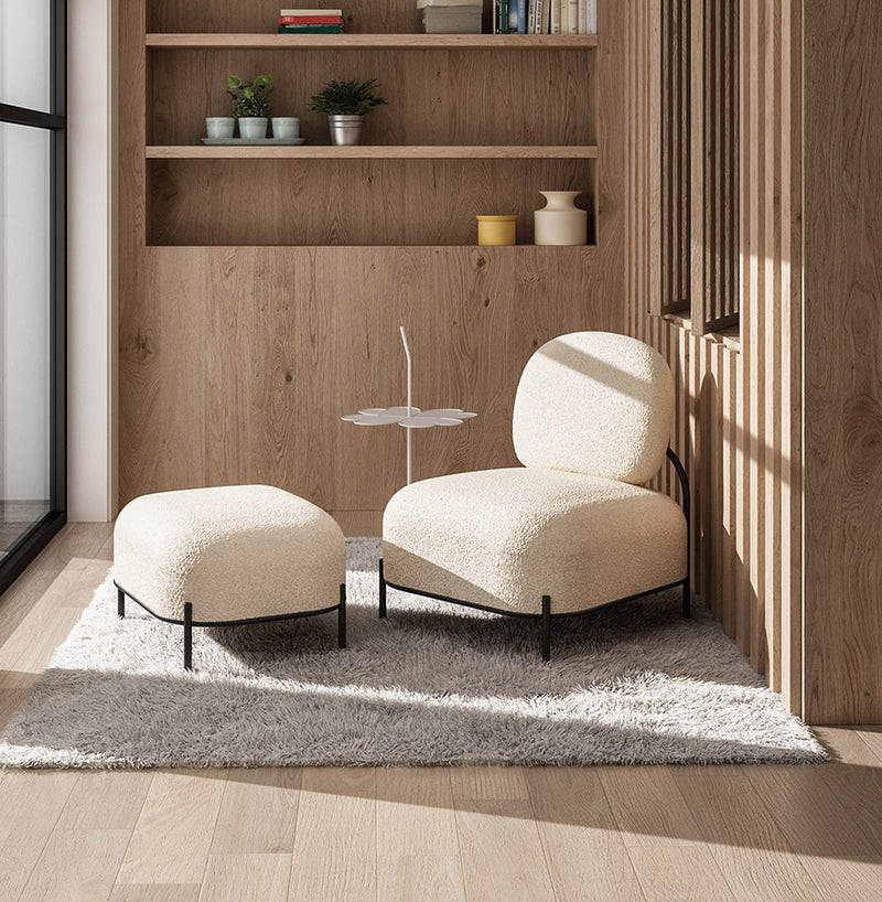 Lounge stoel 'ORSO LOUNGE' in beige boucléstof - Majorr