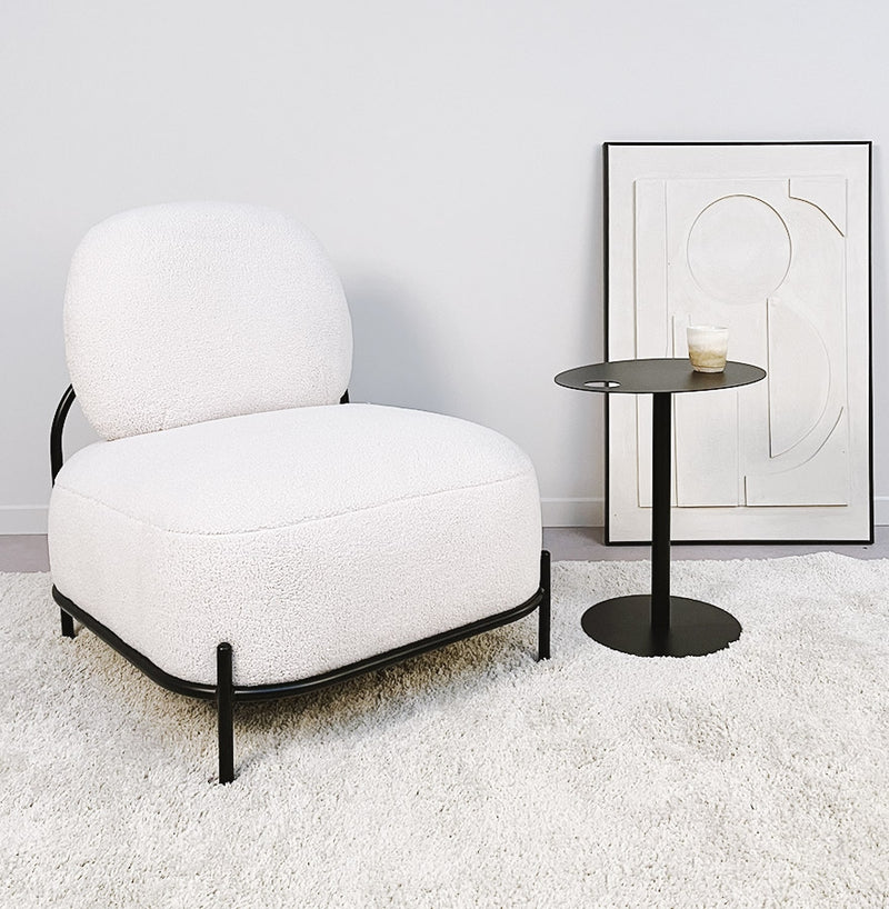 Lounge stoel 'ORSO LOUNGE' in beige boucléstof - Majorr