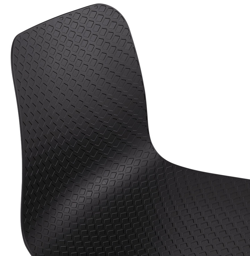 Design stoel 'PACIFIK' zwart met zwarte houten poten - Majorr