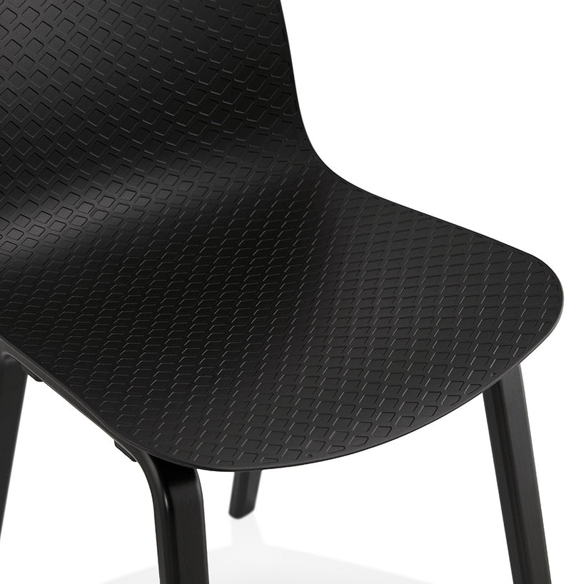 Design stoel 'PACIFIK' zwart met zwarte houten poten - Majorr
