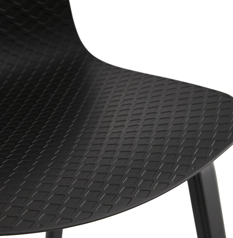 Design stoel 'PACIFIK' zwart met zwarte houten poten - Majorr