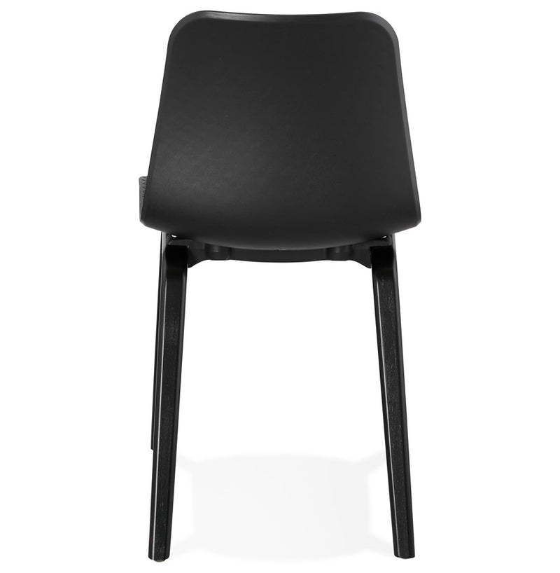 Design stoel 'PACIFIK' zwart met zwarte houten poten - Majorr