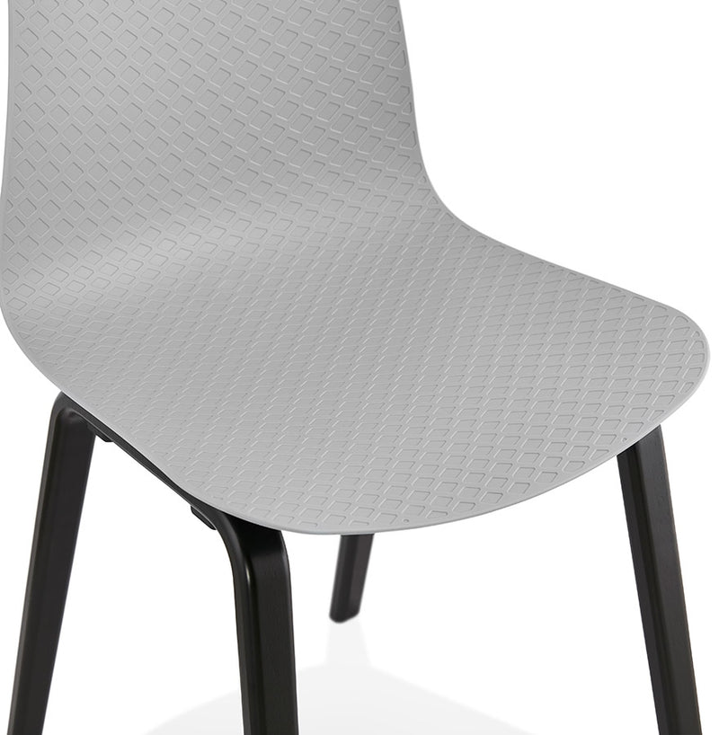 Design stoel 'PACIFIK' grijs met zwarte houten poten - Majorr