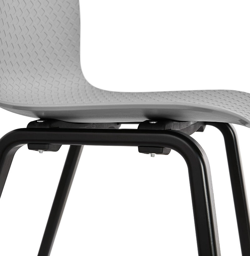 Design stoel 'PACIFIK' grijs met zwarte houten poten - Majorr