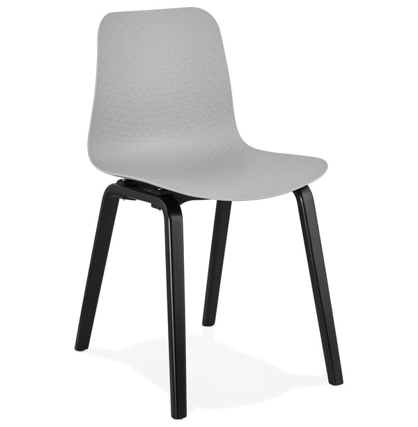 Design stoel 'PACIFIK' grijs met zwarte houten poten - Majorr