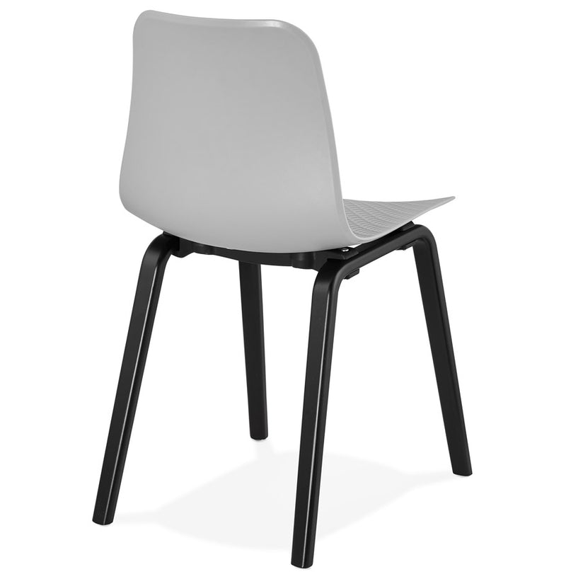 Design stoel 'PACIFIK' grijs met zwarte houten poten - Majorr