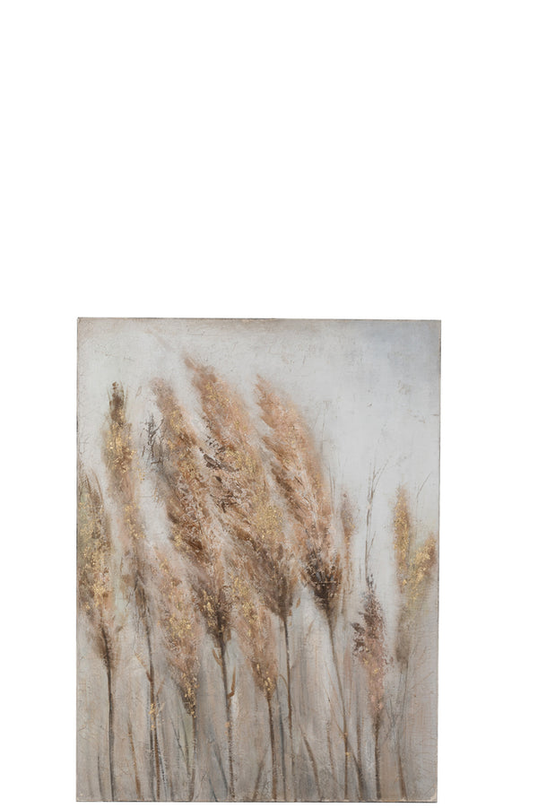 Painting Wheat Canvas/Wood Brown/Gold - Majorr