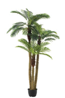 Palm Tree 3 Parts Real Touch In Pot Plastic Green - Majorr