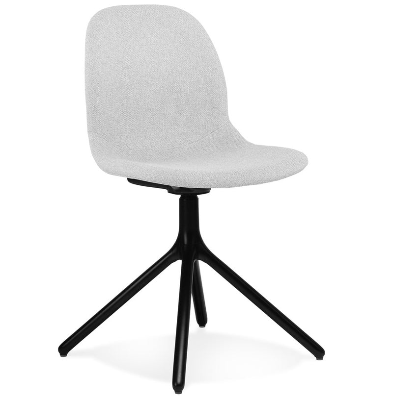 Design stoel 'PAVONIS' van lichtgrijze stof - Majorr