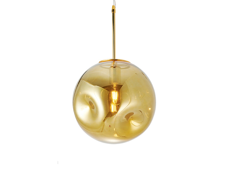 Hanglamp Blown Glass - Rond Messing - Ã˜30cm