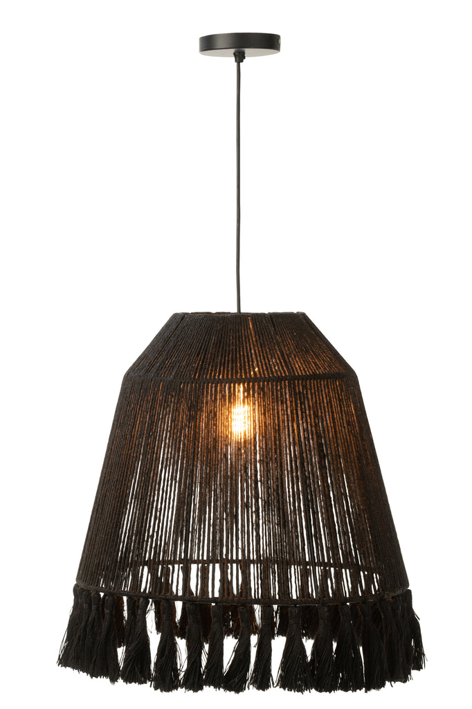 Pendant Lamp Celia Jute Black Large - Majorr