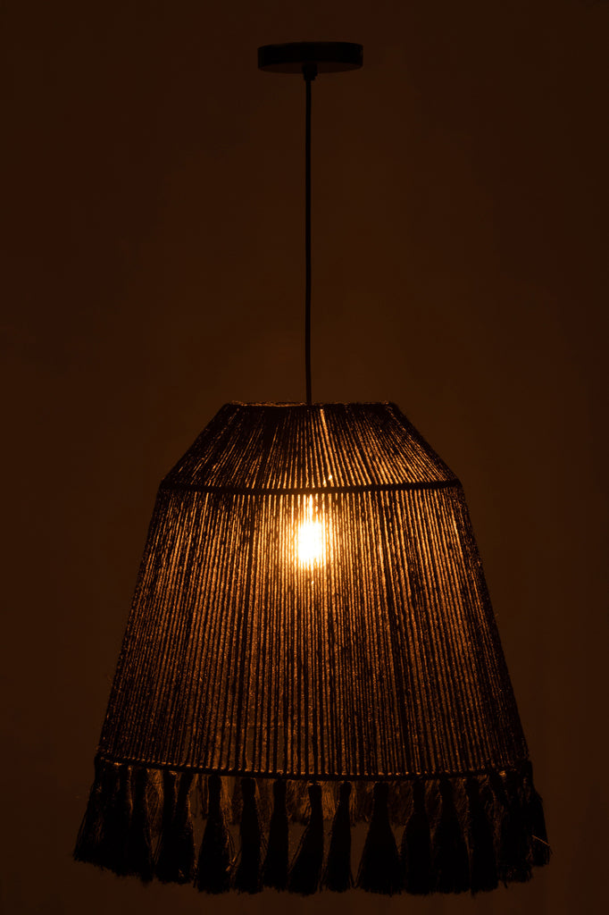 Pendant Lamp Celia Jute Black Large - Majorr