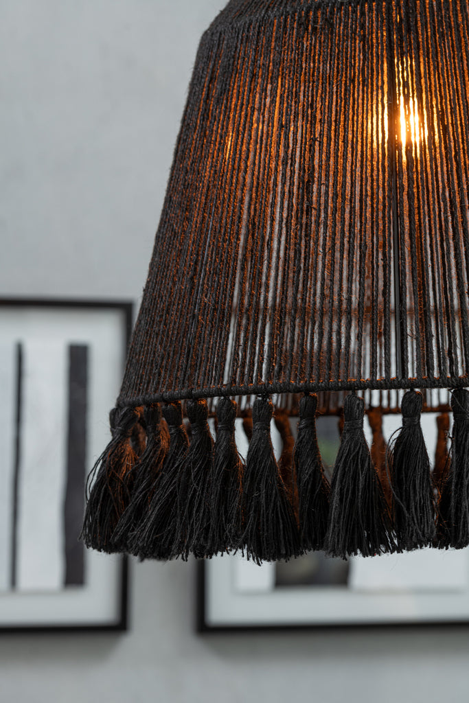 Pendant Lamp Celia Jute Black Large - Majorr