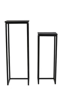 Pillar S/2 30x30x83+36x36x103 cm BRYSON wood matt black - Majorr