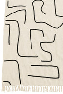 Plaid Lines/Curves Cotton White/Black - Majorr